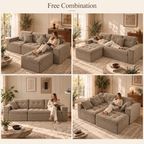 Haven Corduroy Sectional in Mushroom corduroy