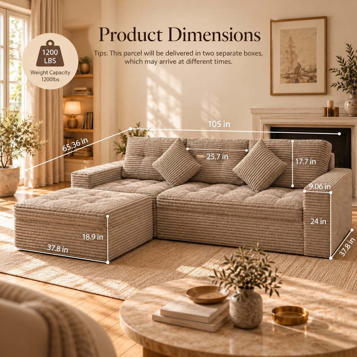 Haven Corduroy Sectional