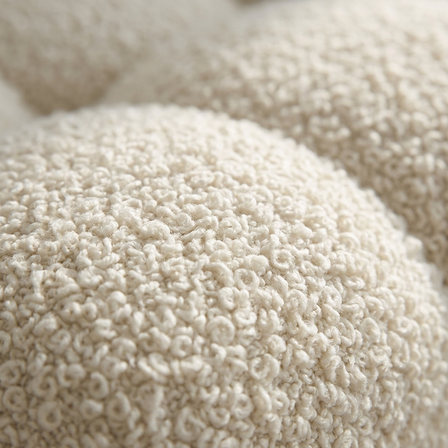 Macro of the looped bouclé cover on the AP-27