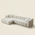 AP-27 Bubble Corner Sofa in Cloud White bouclé, chaise left, studio packshot