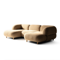 The Retreat modular sectional in sand bouclé