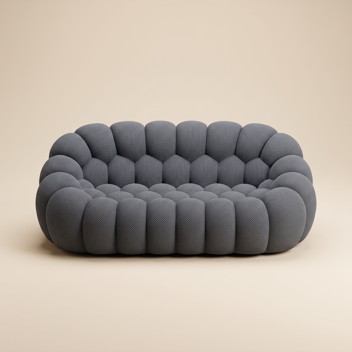AP-89 2 seat bubble sofa in Slate 3D air-mesh, straight-on studio packshot