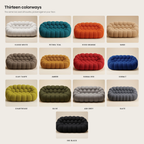 All thirteen colourways of the AP-89 2 seat sofa shown together, one grid