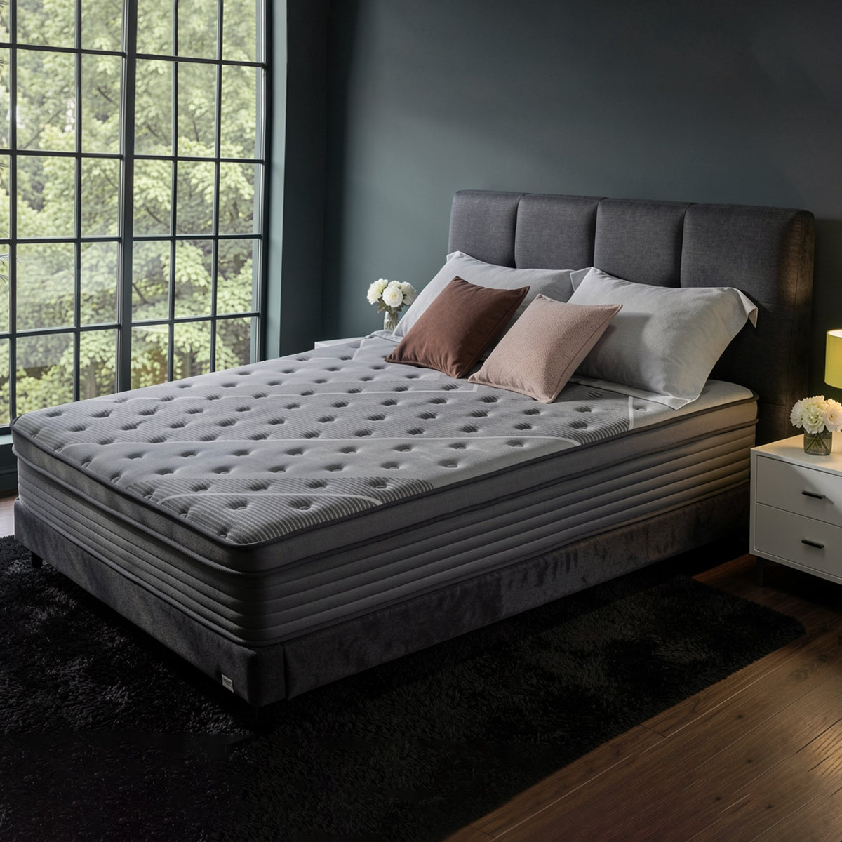 Rest Hybrid Mattress angled view showing the quilted top