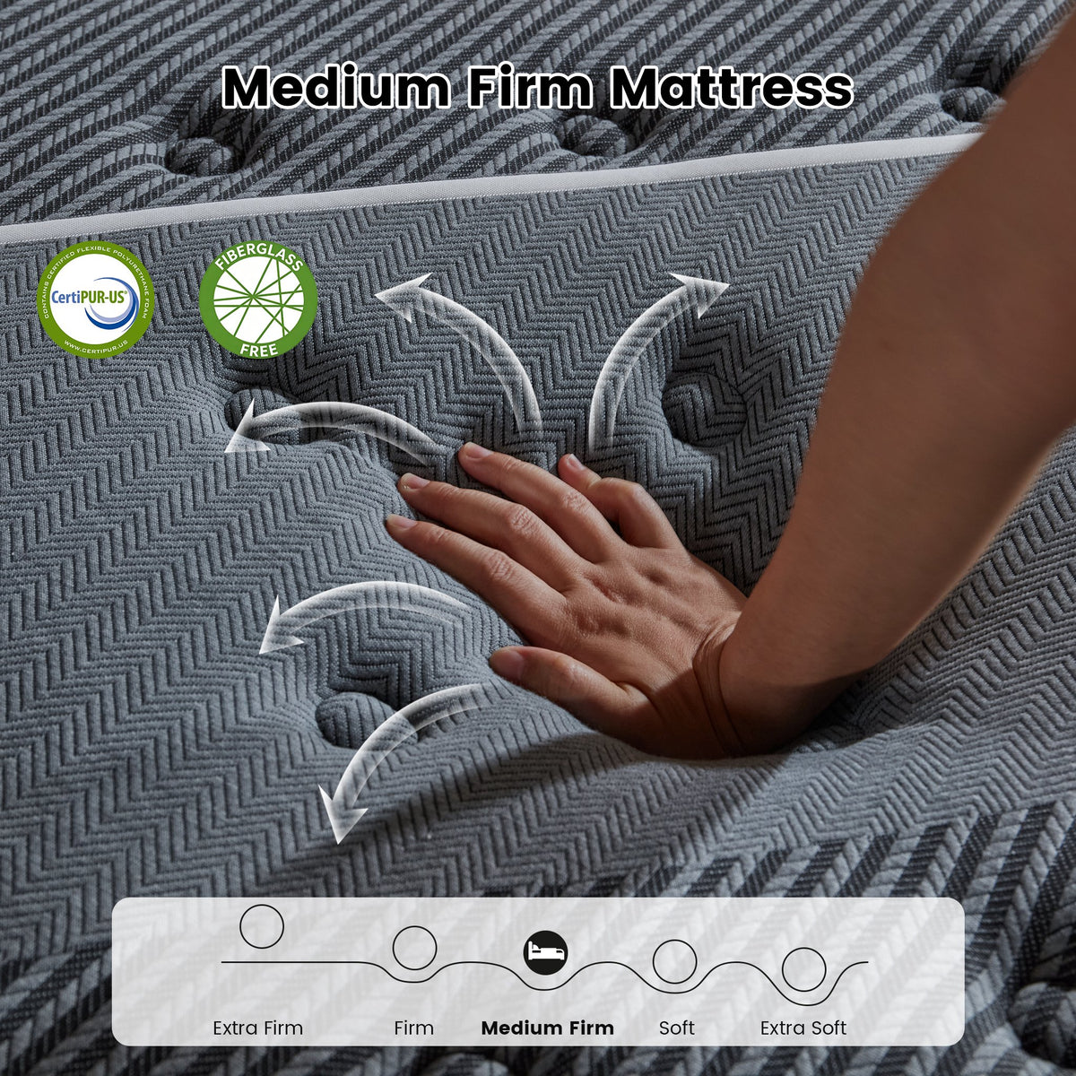 Medium firm feel of the Rest Hybrid Mattress