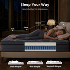 Pocket coils supporting a side sleeper on the Rest Hybrid Mattress