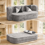 Arc Sofa Bed in Silver Gray as a sofa and as a bed