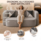 Arc Sofa Bed in Silver Gray: deep seat support zones