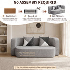 Arc Sofa Bed in Silver Gray: arrives in one box, no assembly
